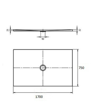 Kaldewei Scona brodzik prostokątny z obniżonym nośnikiem 170x75 model 993-5 499347980001