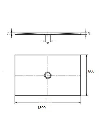 Kaldewei Scona brodzik prostokątny z obniżonym nośnikiem 150x80 model 982-5 498247980001