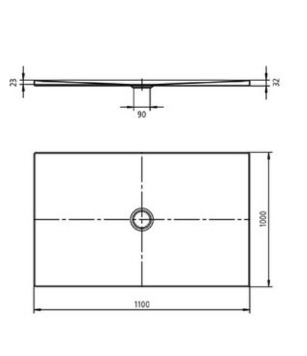 Kaldewei Scona brodzik prostokątny z obniżonym nośnikiem 110x100 model 964-5 496447980001