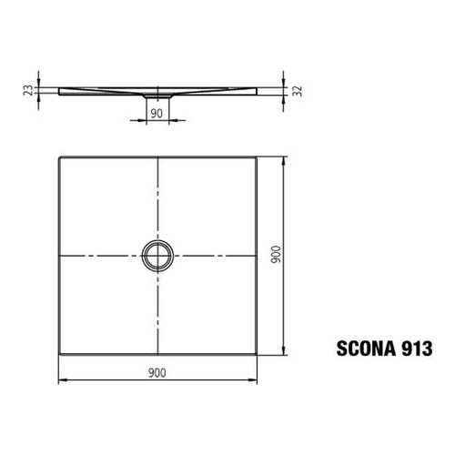 Kaldewei Scona brodzik prostokątny z obniżonym nośnikiem 90x90 model 913-5 491347980001