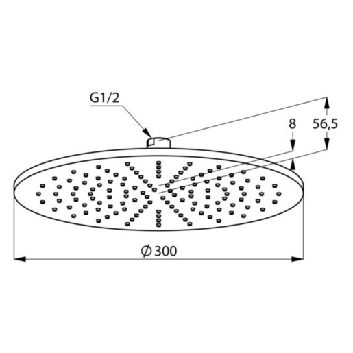 Kludi A-QA głowica prysznicowa okrągła 300mm biały/chrom 6433091-00