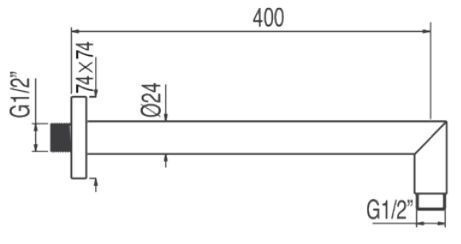 Tres ramię ścienne 40cm do głowicy natryskowej złoty polerowany 299.639.02.OR