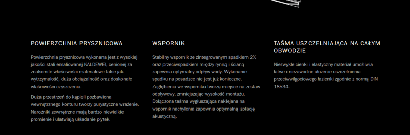 Kaldewei Nexsys brodzik prostokątny 120x90 biały model 2618 411846300001