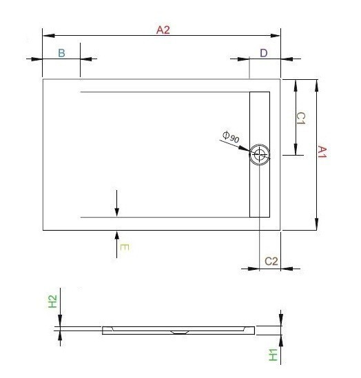 Radaway Teos F Stone brodzik prostokątny płaski 100x80 cm konglomerat efekt kamienia cemento HTF10080-74