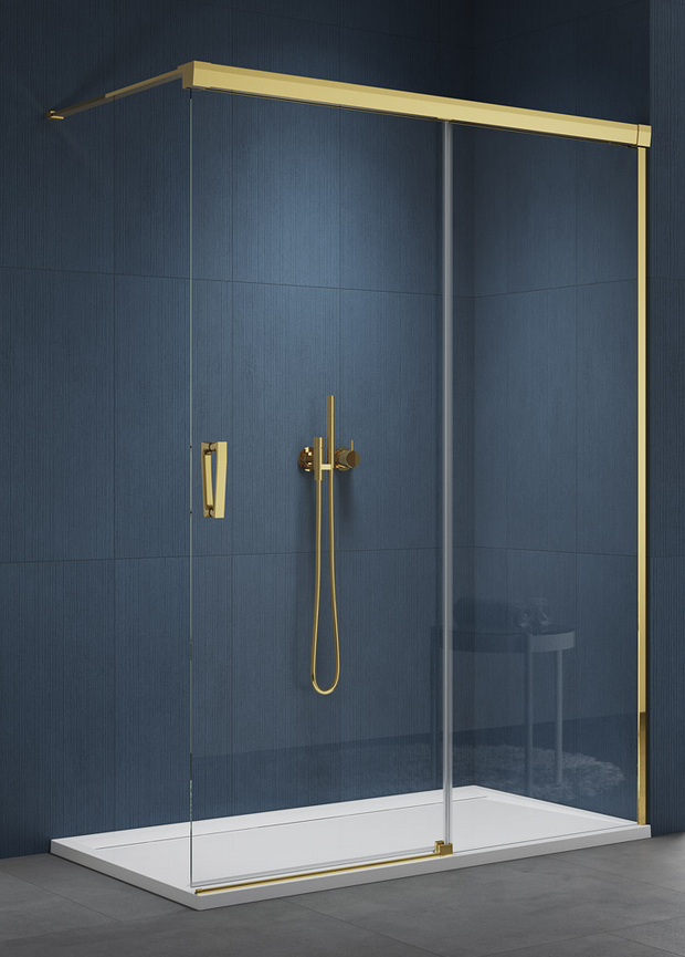 Sanswiss Cadura Gold Line CAW2 drzwi suwane Walk-In 160 cm prawe złoty przeźroczyste Aquaperle CAW2D1601207