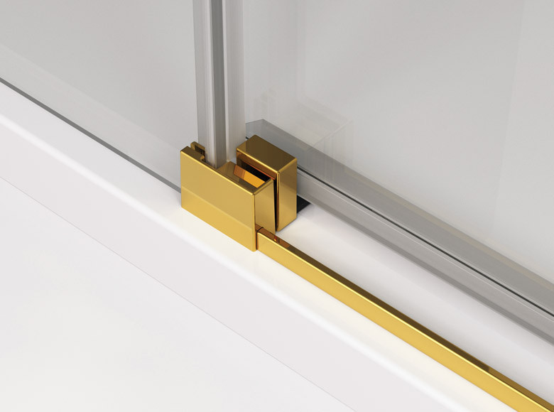 Sanswiss Cadura Gold Line CAW2 drzwi suwane Walk-In 150 cm lewe złoty przeźroczyste Aquaperle CAW2G1501207