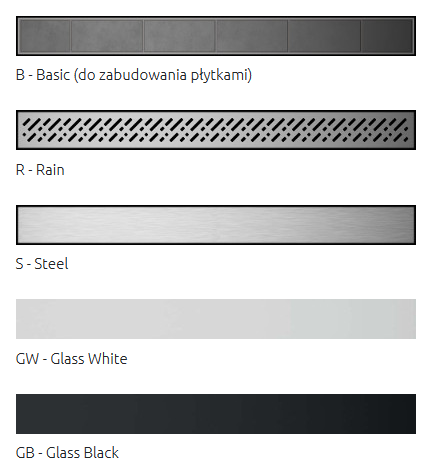 Radaway odpływ liniowy Slim ruszt czarne szkło 95 cm 5L095S 5R095SGB