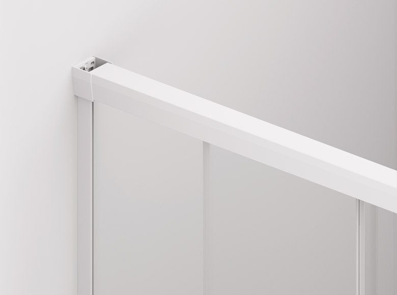 Sanswiss Cadura White Line CAW2 drzwi suwane Walk-In 160 cm lewe biały mat przeźroczyste Aquaperle CAW2G1600907