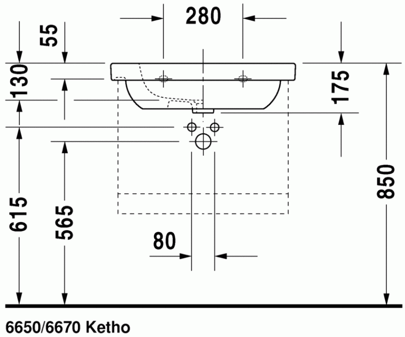 Durvit D-Code umywalka meblowa 65cm 65x48 biały alpin 03426500002