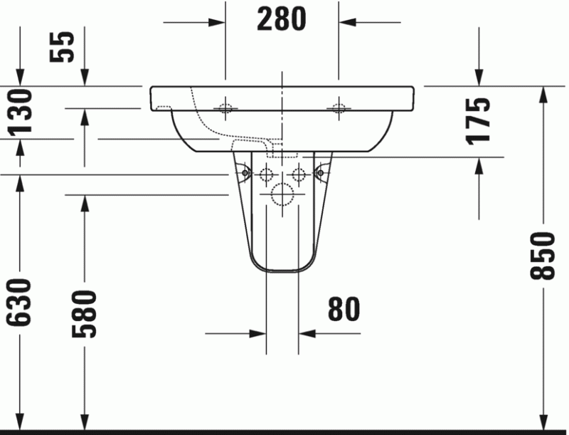 Durvit D-Code umywalka meblowa 65cm 65x48 biały alpin 03426500002