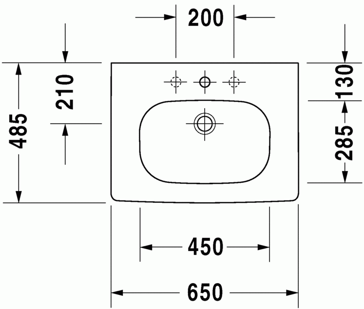 Durvit D-Code umywalka meblowa 65cm 65x48 biały alpin 03426500002