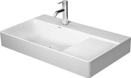 Duravit DuraSquare umywalka meblowa bez przelewu bez otworu na baterię komora z lewej strony 80 cm biała 2348800079