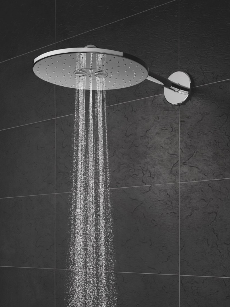 Grohe Rainshower 310 SmartActive deszczownica głowica prysznicowa 31x31 z ramieniem ściennym złoty szczotkowany brushed cool sunrise 26475GN0