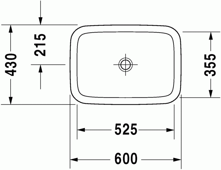 Duravit DuraStyle umywalka na blat bez przelewu 60 cm biały alpin 0372600000