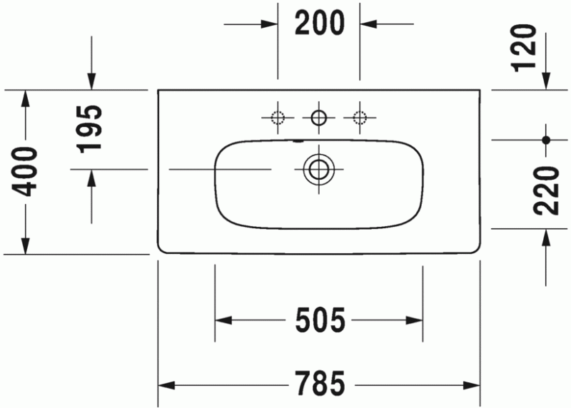 Duravit DuraStyle umywalka meblowa z przelewem z otworem 78 cm biały alpin 2337780000