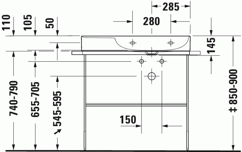 Duravit DuraSquare umywalka meblowa bez przelewu bez otworu na baterię komora z prawej strony 80 cm biała 2349800070