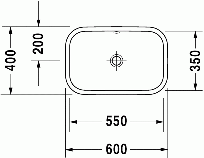 Duravit Happy D.2 umywalka stawiana na blat 60cm 60x40 z przelewem biały alpin 2314600000