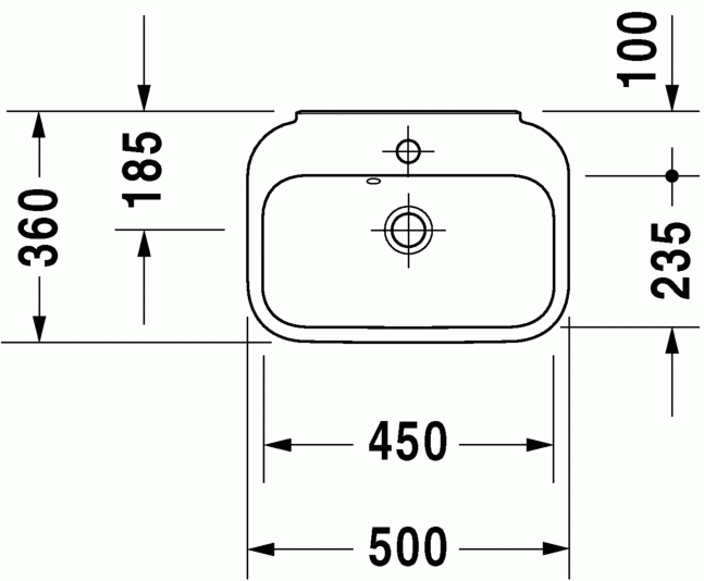 Duravit Happy D.2 umywalka wisząca mała z przelewem i otworem 50x36 cm biały alpin 0709500000