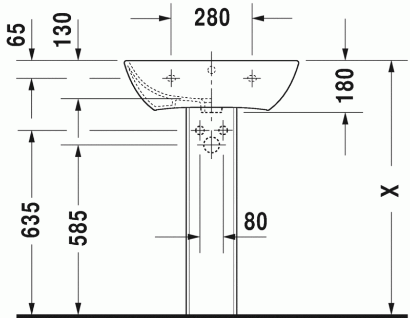 Duravit Me by Starck umywalka wisząca z przelewem, z  jednym otworem 60 cm 60x46 biały alpin 2335600000