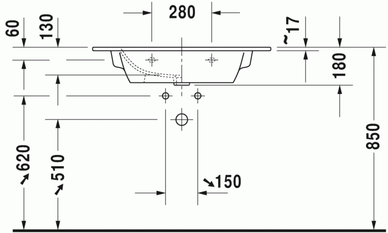 Duravit Me by Starck umywalka meblowa z przelewem, bez otworu pod baterię 83 cm 83x49 biały alpin 2336830060