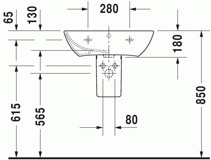 Duravit Me by Starck umywalka wisząca z przelewem, z  jednym otworem 60 cm 60x46 biały alpin 2335600000