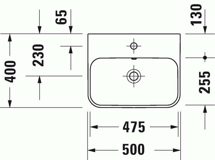 Duravit Happy D.2 umywalka stawiana na blat z przelewem, bez otworu na baterię 50x40 cm antracyt mat / biały 2360506160