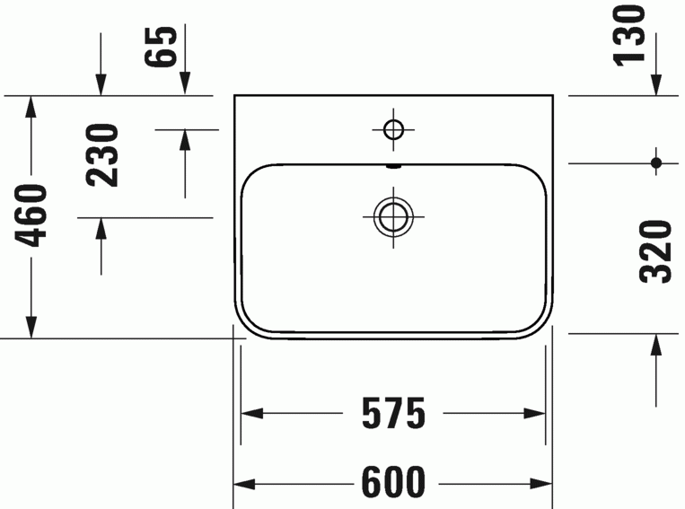 Duravit Happy D.2 umywalka stawiana na blat z przelewem, z otworem na baterię 60x46 cm biały alpin 2360600000