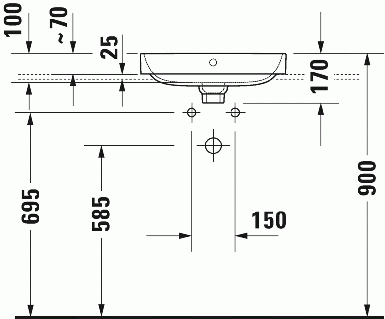 Duravit Happy D.2 umywalka stawiana na blat z przelewem, bez otworu na baterię 50x40 cm antracyt mat 2360501360