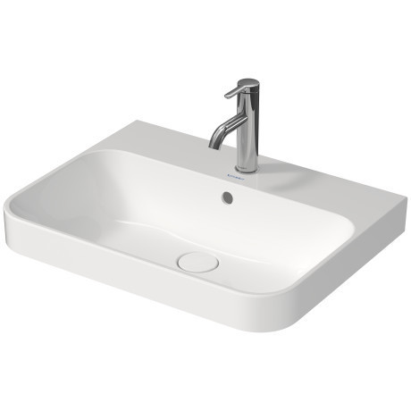 Duravit Happy D.2 umywalka stawiana na blat z przelewem, bez otworu na baterię 60x46 cm biały alpin 2360600060