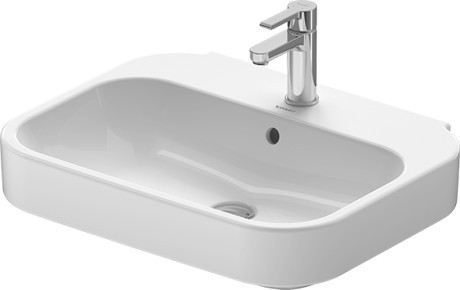 Duravit Happy D.2 umywalka wisząca z przelewem, z otworem na baterię 60x47,5 cm biały alpin 2316600000