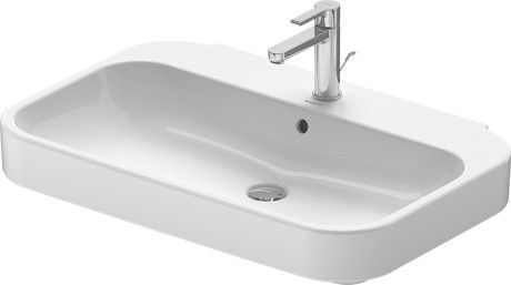 Duravit Happy D.2 umywalka wisząca z przelewem, z otworem na baterię 80x52 cm biały alpin 2316800000