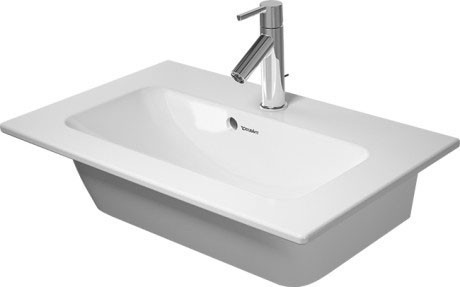 Duravit Me by Starck Compact umywalka meblowa z przelewem, bez otworu 63 cm 63x40 biały satynowy mat 2342633260