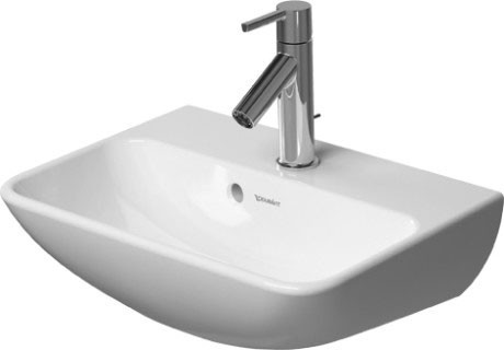 Duravit Me by Starck umywalka wisząca z przelewem, z  jednym otworem 45 cm 45x32 biały satynowy mat 0719453200