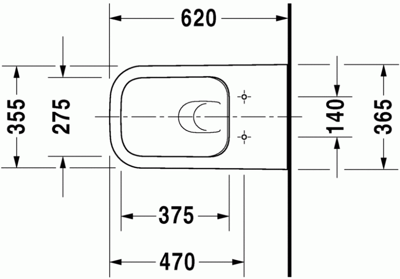 Duravit Happy D.2 Rimless muszla wisząca 62cm HygieneGlaze biały 2550092000