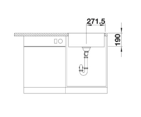 Blanco Subline 500-IF/A SteelFrame Silgranit PuraDur II zlewozmywak granitowy ze stalą otwór na baterię 1 komora wpuszczana na równi z blatem kolor czarny 526000