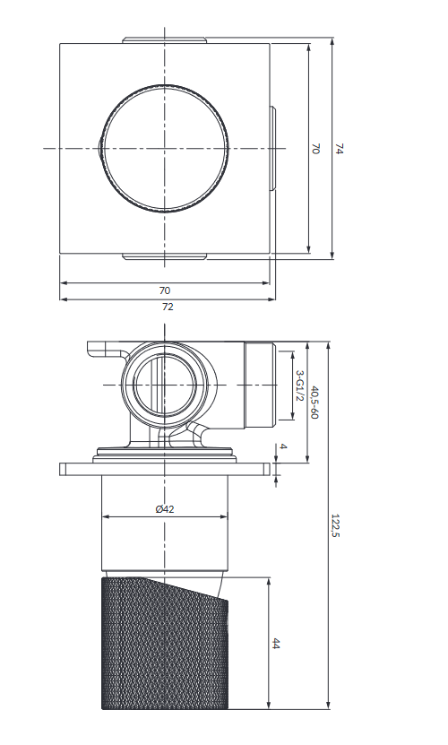 Omnires Contour bateria prysznicowa podtynkowa chrom połysk CT8045CR