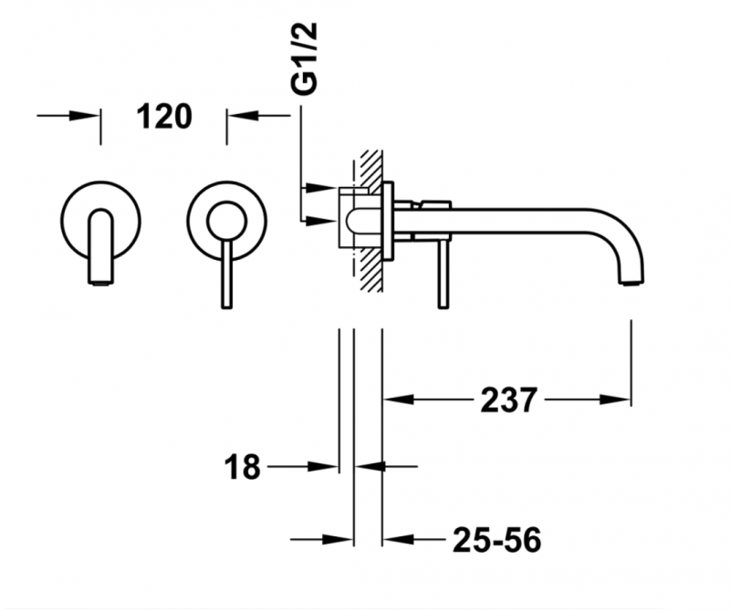 Tres Study Exclusive bateria umywalkowa podtynkowa 237 mm różowe złoto 26230002OP