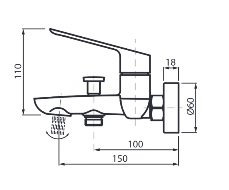 Vedo Desso Oro bateria wannowa ścienna złoty VBD4006/ZL