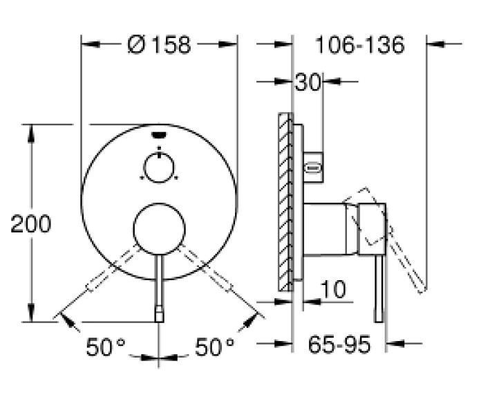 Grohe Essence zestaw podtynkowy z deszczownicą 31x31 i napelniem przez przelew kompletny złoty szczotkowany brushed cool sunrise - OD RĘKI !!!