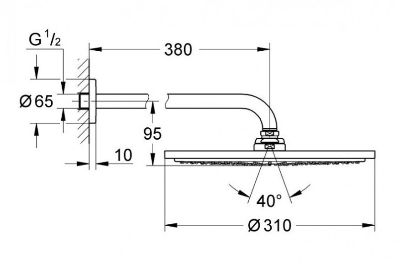 Grohe Essence zestaw podtynkowy z deszczownicą 31x31 i napelniem przez przelew kompletny złoty szczotkowany brushed cool sunrise