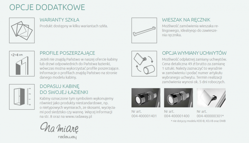 Radaway Eos PDD II kabina półokrągła asymetryczna 100Lx90R drzwi wahadłowe chrom przeźroczyste Easy Clean 13799472-01L + 13799471-01R