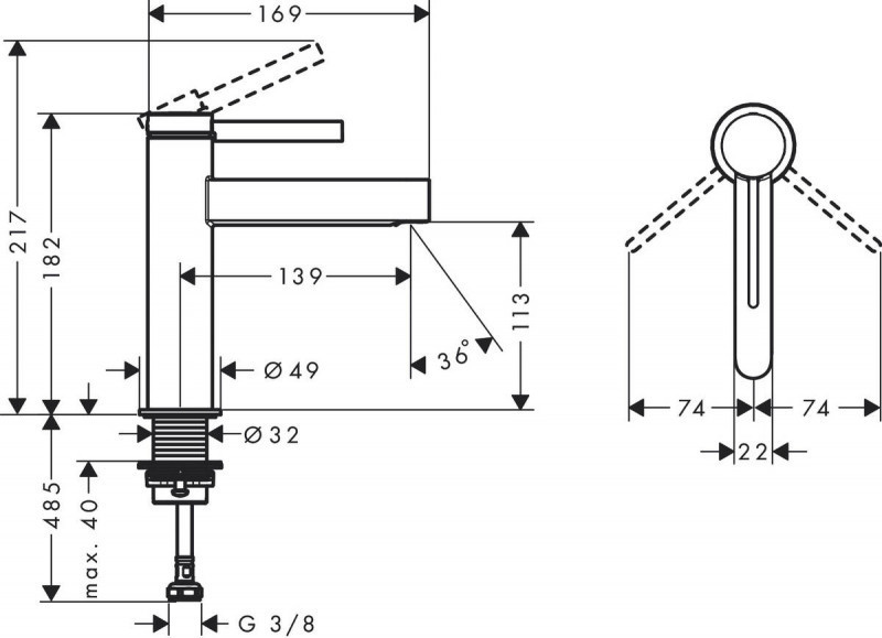 Hansgrohe FinishPlus Finoris 110 bateria umywalkowa z korkiem klik-klak biały mat 76023700