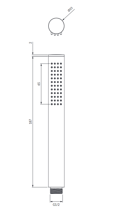 Omnires Contour rączka prysznicowa okrągła antracyt CONTOUR-RAT