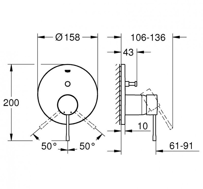 Grohe Essence zestaw podtynkowy termostatyczny z deszczownicą 31x31 kompletny warm sunset - OD RĘKI!!!