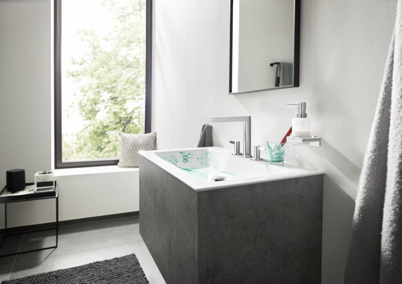 Hansgrohe Finoris 160 bateria umywalkowa 3-otworowa z korkiem klik-klak chrom połysk 76034000