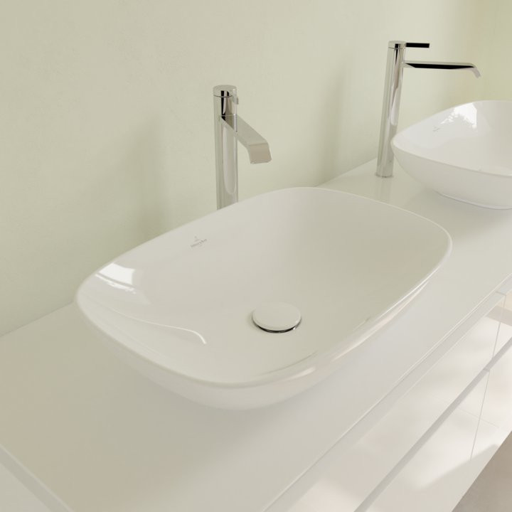 Villeroy&Boch Loop&Friends umywalka stawiana na blat prostokątna 62x42 cm biała Weiss Alpin CeramicPlus 4A5001R1