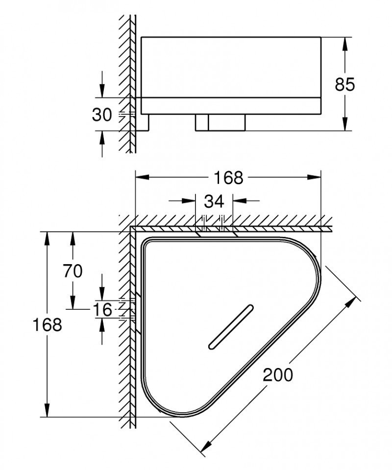 Grohe Selection narożna półka prysznicowa grafit polerowany hard graphite 41038A00