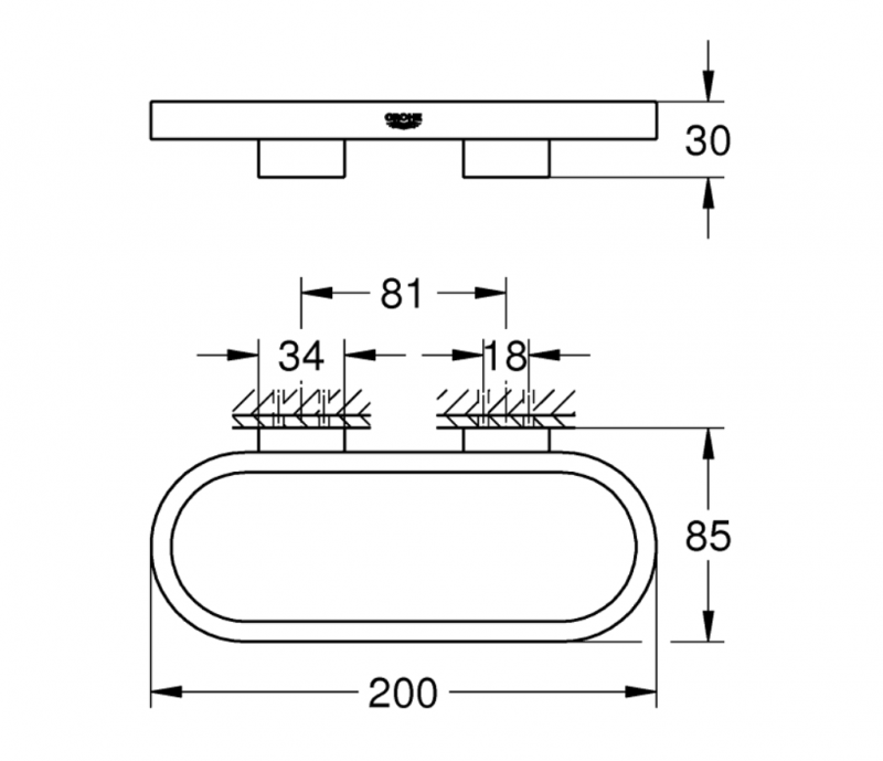 Grohe Selection wieszak na ręcznik, uchwyt do mydelniczki lub półki grafit polerowany hard graphite 41035A00