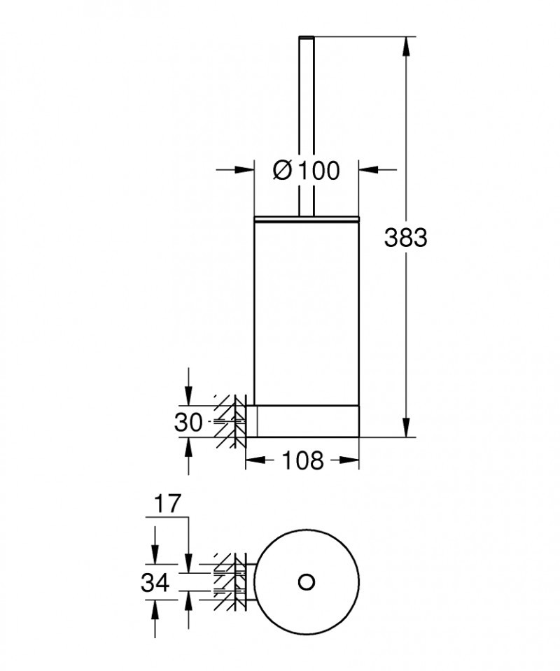 Grohe Selection szczotka toaletowa kompletna stal nierdzewna 41076DC0