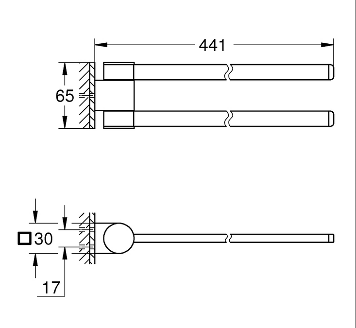 Grohe Selection wieszak na ręcznik dwuramienny obrotowy grafit szczotkowany brushed hard graphite 41063AL0